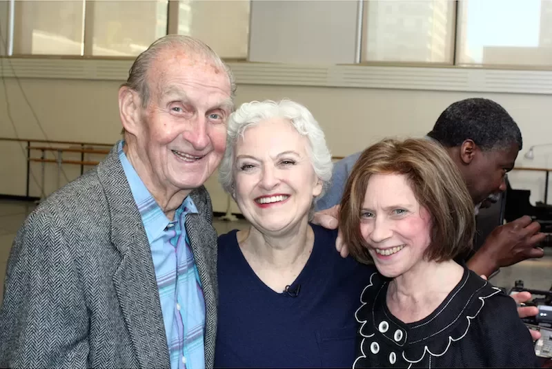Frederic Franklin, Violette Verdy and Nancy Reynolds smiling for the camera